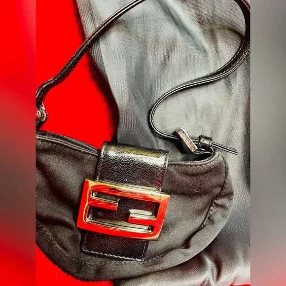 Fendi Black Mini Bag with Metallic Detail - Picture 8 of 10